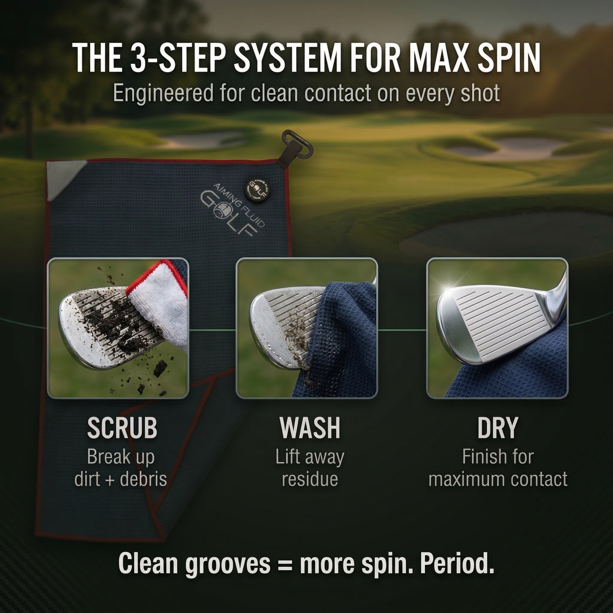 Magna-Anchor™ Magnetic Golf Towel – Stubby (16×24)